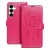 Samsung Galaxy S25 5G könyvtok, fliptok, telefon tok, mágneszáras, bankkártyatartós, álomfogó mintás, magenta, Forcell Mezzo
