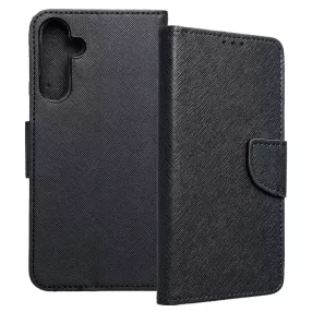   Samsung Galaxy S25 FE 5G könyvtok, fliptok, telefon tok, bankkártyatartós, mágneszáras, fekete, Fancy