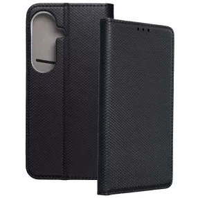   Samsung Galaxy S25 FE 5G könyvtok, fliptok, telefon tok, bankkártyatartós, mágneszáras, fekete, Smart Case book