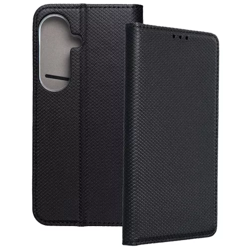 Samsung Galaxy S25 FE 5G könyvtok, fliptok, telefon tok, bankkártyatartós, mágneszáras, fekete, Smart Case book
