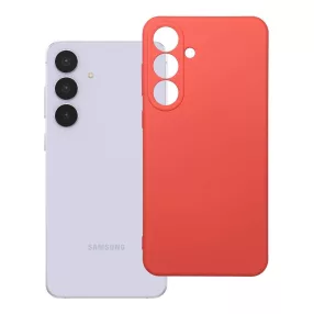   Samsung Galaxy S25 FE 5G szilikon tok, hátlaptok, telefon tok, velúr belsővel, matt, barack színű, Silicone
