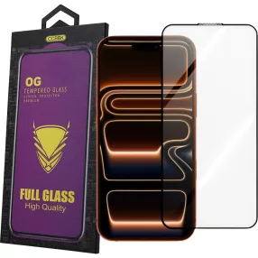   iPhone 17 Pro üvegfólia – 9H edzett kijelzővédő, teljes képernyős, fekete keretes, OG Premium