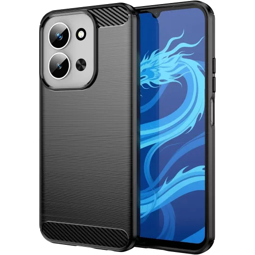 Xiaomi Redmi 15C 4G / Redmi 15C 5G / Poco C85 4G szilikon tok, hátlaptok, telefon tok, karbon mintás, fekete, Carbon case