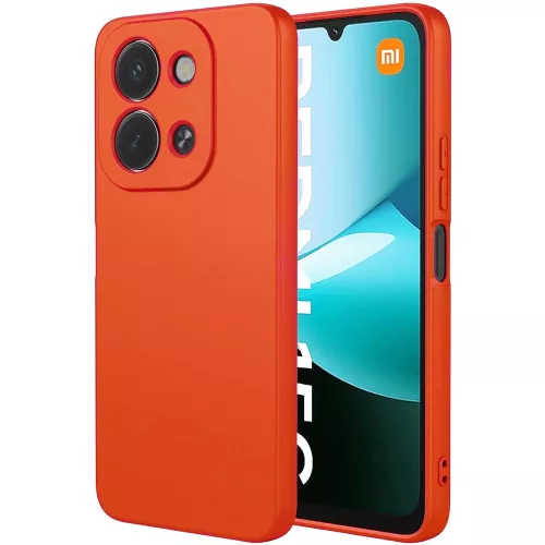 Xiaomi Redmi 15C 4G / Redmi 15C 5G szilikon tok, hátlaptok, telefon tok, velúr belsővel, matt, barack színű, Silicone