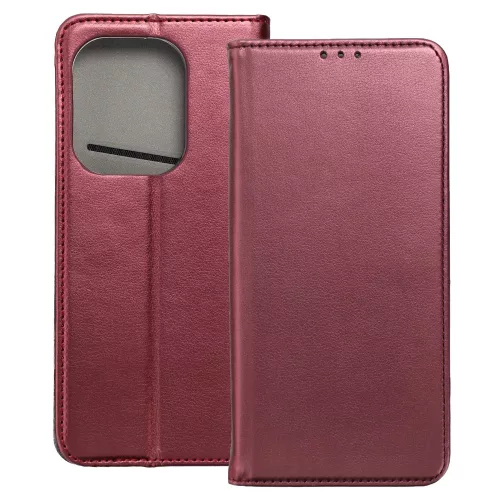 Xiaomi Redmi 15C 4G / Redmi 15C 5G / Poco C85 4G könyvtok, fliptok, telefon tok, bankkártyatartós, mágneszáras, bordó, Smart Magneto