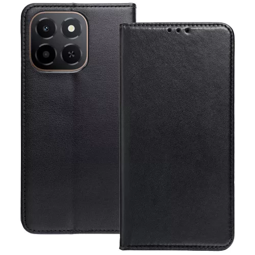 Honor X6c könyvtok, fliptok, telefon tok, bankkártyatartós, mágneszáras, fekete, Smart Magneto