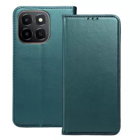   Honor X6c könyvtok, fliptok, telefon tok, bankkártyatartós, mágneszáras, zöld, Smart Magneto