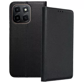   Honor X6c könyvtok, fliptok, telefon tok, bankkártyatartós, mágneszáras, fekete, Smart Case book