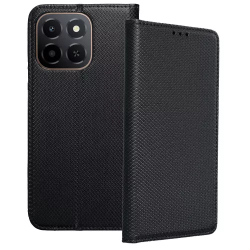 Honor X6c könyvtok, fliptok, telefon tok, bankkártyatartós, mágneszáras, fekete, Smart Case book