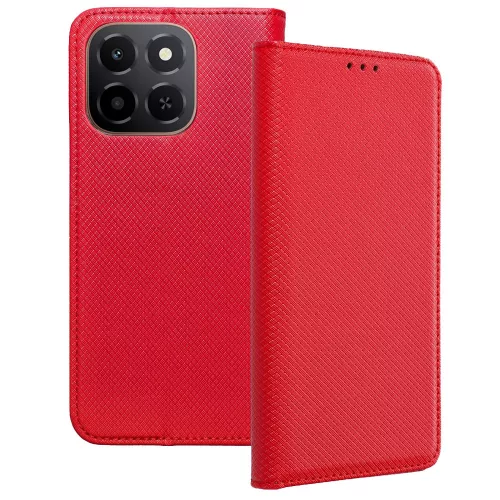 Honor X6c könyvtok, fliptok, telefon tok, bankkártyatartós, mágneszáras, piros, Smart Case book