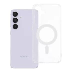   Samsung Galaxy S25 FE 5G MagSafe tok – átlátszó hibrid hátlaptok megerősített sarkokkal, Clear Mag Cover (STR)