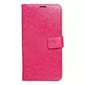   Xiaomi Redmi 15 4G / Redmi 15 5G könyvtok, fliptok, telefon tok, mágneszáras, bankkártyatartós, mandala mintás, magenta, Forcell Mezzo