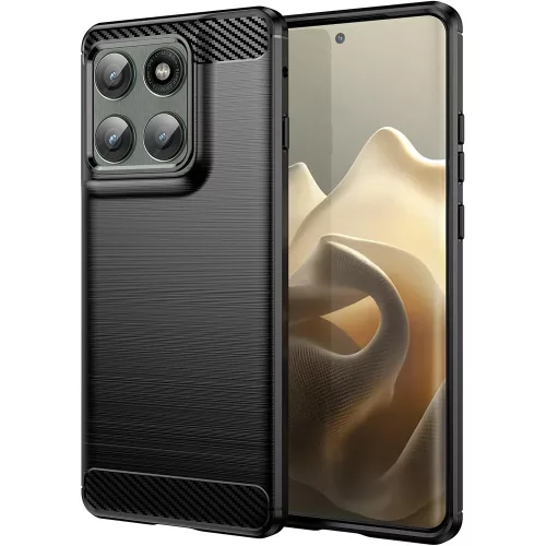 Motorola Edge 60 Pro 5G szilikon tok, hátlaptok, telefon tok, karbon mintás, fekete, Carbon case