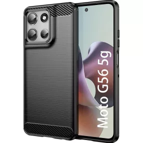   Motorola Moto G56 5G szilikon tok, hátlaptok, telefon tok, karbon mintás, fekete, Carbon case