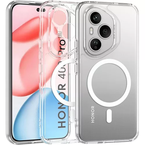 Honor 400 Pro 5G Clear MagSafe szilikon tok – 2 mm vastag, átlátszó hátlaptok, kamera védelemmel