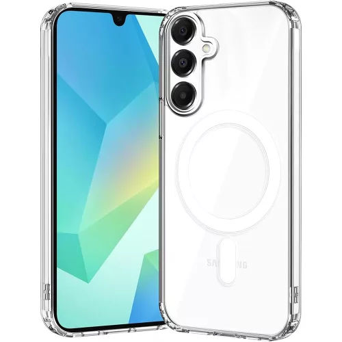 Samsung Galaxy A16 4G / A16 5G Clear MagSafe szilikon tok – 2 mm vastag, átlátszó hátlaptok, kamera védelemmel