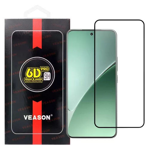Xiaomi 15T 5G / 15T Pro 5G üvegfólia, tempered glass, előlapi, edzett, hajlított, fekete kerettel, Veason 6D Pro