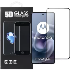   Motorola Moto G86 5G / G86 Power 5G üvegfólia – teljes képernyős, edzett, fekete keretes 5D tempered glass