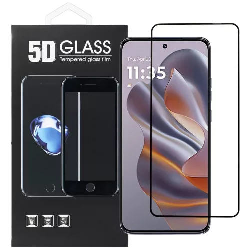 Motorola Edge 60 Neo 5G üvegfólia – teljes képernyős, edzett, fekete keretes 5D tempered glass