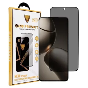   Xiaomi 15T 5G / 15T Pro 5G Privacy üvegfólia – 9H, fekete keretes, betekintés védelemmel, OG Premium