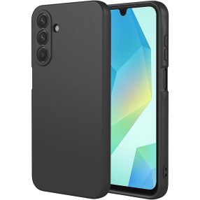   Samsung Galaxy A17 4G / A17 5G szilikon tok, hátlaptok, telefon tok, velúr belsővel, matt, fekete, Silicone