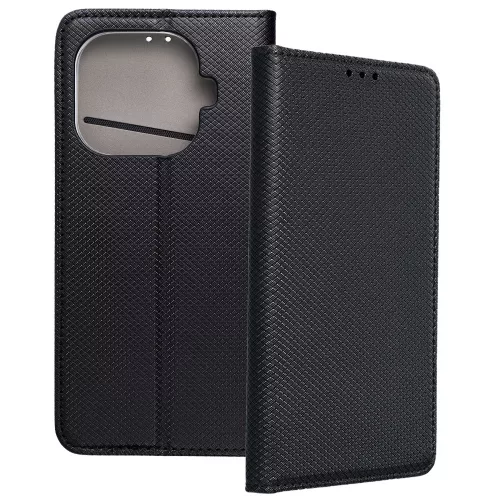 Xiaomi 15T Pro 5G könyvtok, fliptok, telefon tok, bankkártyatartós, mágneszáras, fekete, Smart Case book