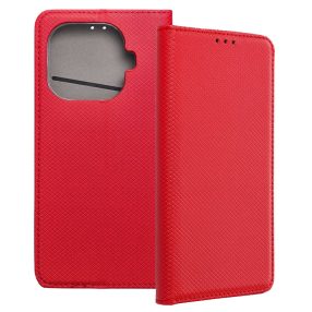   Xiaomi 15T Pro 5G könyvtok, fliptok, telefon tok, bankkártyatartós, mágneszáras, piros, Smart Case book