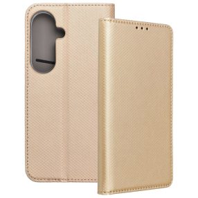   Samsung Galaxy S26 5G könyvtok, fliptok, telefon tok, bankkártyatartós, mágneszáras, arany, Smart Case book