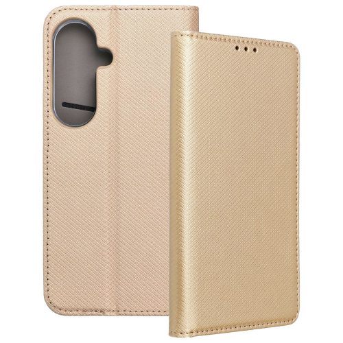 Samsung Galaxy S26 5G könyvtok, fliptok, telefon tok, bankkártyatartós, mágneszáras, arany, Smart Case book