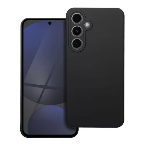 Samsung Galaxy S25 FE 5G szilikon tok, hátlaptok, telefon tok, velúr belsővel, matt, fekete, Silicone