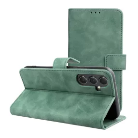   Samsung Galaxy S26 5G könyvtok, fliptok, telefon tok, bankkártyatartós, mágneszáras, zöld, Tender Book