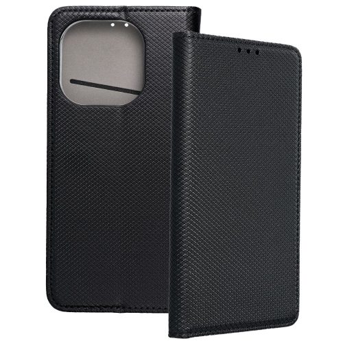 Xiaomi 15T 5G könyvtok, fliptok, telefon tok, bankkártyatartós, mágneszáras, fekete, Smart Case book
