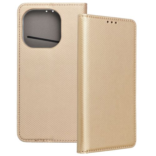 Xiaomi 15T 5G könyvtok, fliptok, telefon tok, bankkártyatartós, mágneszáras, arany, Smart Case book