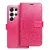 Samsung Galaxy S26 Ultra 5G könyvtok, fliptok, telefon tok, oldalra nyíló tok, mágneszáras, bankkártyatartós, mandala mintás, magenta, Forcell Mezzo