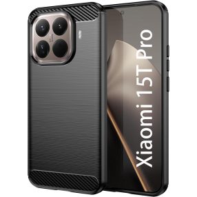   Xiaomi 15T Pro 5G szilikon tok, hátlaptok, telefon tok, karbon mintás, fekete, Carbon case