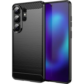   Samsung Galaxy S26 Ultra 5G szilikon tok, hátlaptok, telefon tok, karbon mintás, fekete, Carbon case