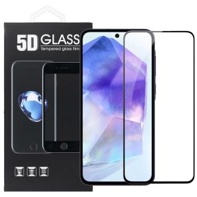   Samsung Galaxy A37 5G üvegfólia – teljes képernyős, edzett, fekete keretes 5D tempered glass