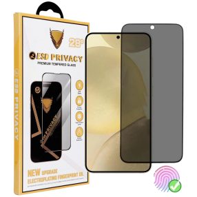   Samsung Galaxy S26 5G Privacy üvegfólia – 9H, fekete keretes, ujjlenyomat-olvasó kompatibilis | OG Premium