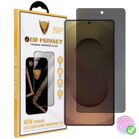   Samsung Galaxy S26 Ultra 5G Privacy üvegfólia – 9H, fekete keretes, ujjlenyomat-olvasó kompatibilis | OG Premium