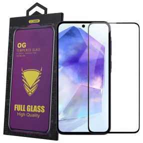   Samsung Galaxy A57 5G üvegfólia – 9H edzett, teljes képernyős, fekete keretes, OG Premium