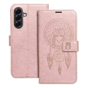   Samsung Galaxy A57 5G könyvtok, fliptok, telefon tok, mágneszáras, bankkártyatartós, álomfogó mintás, rose gold, Forcell Mezzo