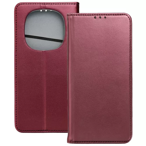 Xiaomi Redmi Note 15 4G / 5G könyvtok, fliptok, telefon tok, bankkártyatartós, mágneszáras, bordó, Smart Magneto