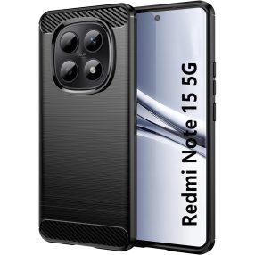   Xiaomi Redmi Note 15 4G / 5G szilikon tok, hátlaptok, telefon tok, karbon mintás, fekete, Carbon case