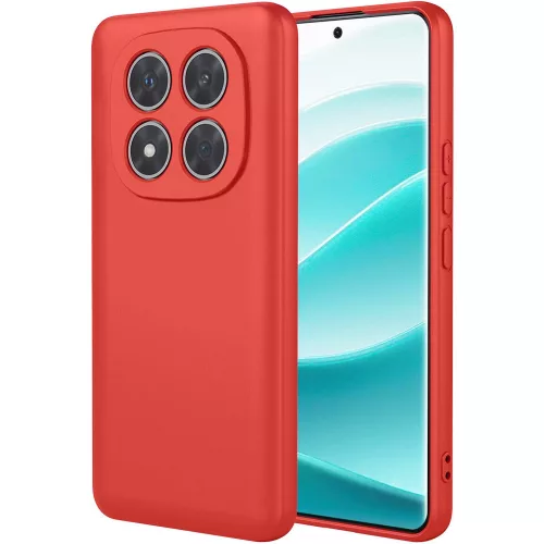 Xiaomi Redmi Note 15 Pro 5G szilikon tok, hátlaptok, telefon tok, velúr belsővel, matt, barack színű, Silicone