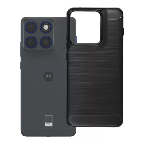 Motorola Edge 70 5G szilikon tok, hátlaptok, telefon tok, karbon mintás, fekete, Carbon case