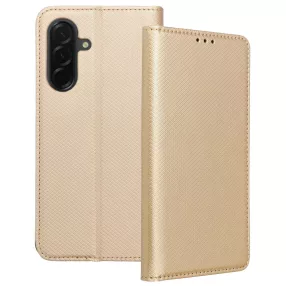   Samsung Galaxy A37 5G könyvtok, fliptok, telefon tok, bankkártyatartós, mágneszáras, arany, Smart Case book