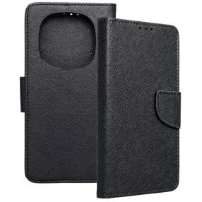   Xiaomi Redmi Note 15 4G / 5G könyvtok, fliptok, telefon tok, szilikon keretes, bankkártyatartós, mágneszáras, fekete, Fancy