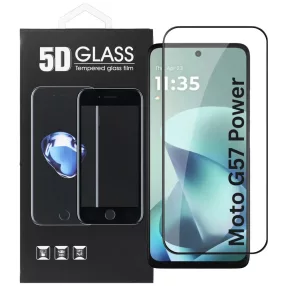   Motorola Moto G57 5G / G57 Power 5G / G67 Power 5G üvegfólia – teljes képernyős, edzett, fekete keretes 5D tempered glass