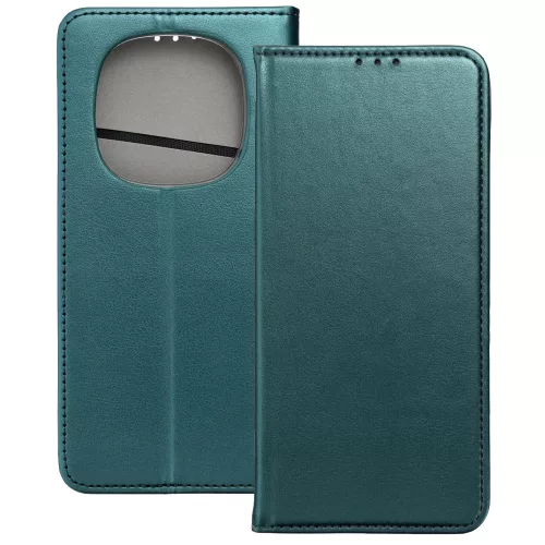 Xiaomi Redmi Note 15 Pro Plus 5G könyvtok, fliptok, telefon tok, bankkártyatartós, mágneszáras, zöld, Smart Magneto