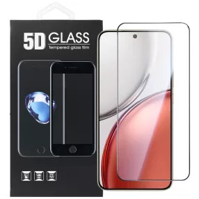   Honor Magic8 Lite 5G üvegfólia – teljes kijelzős, 9H edzett, fekete keretes, 5D